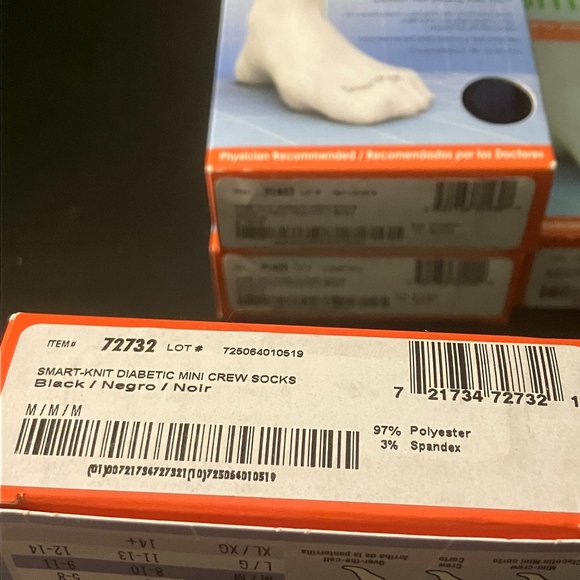 Smart Knit Men's Black Mini Crew Diabetic Socks M (8-10) NIB - Picture 8 of 8